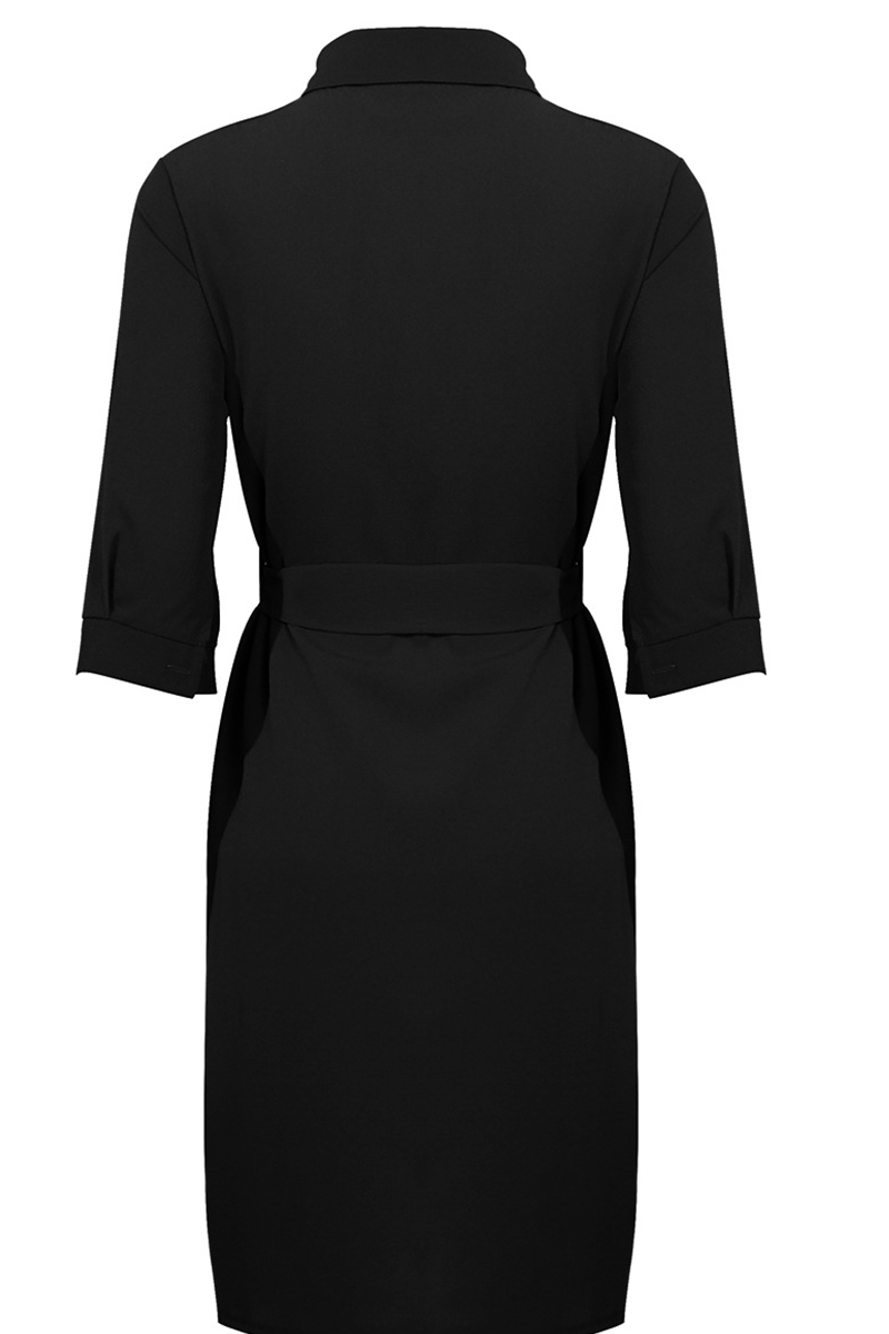 Casual & Stylish Classic Solid Patchwork Turndown Collar Shirt Dress Dresses(4 Colors)