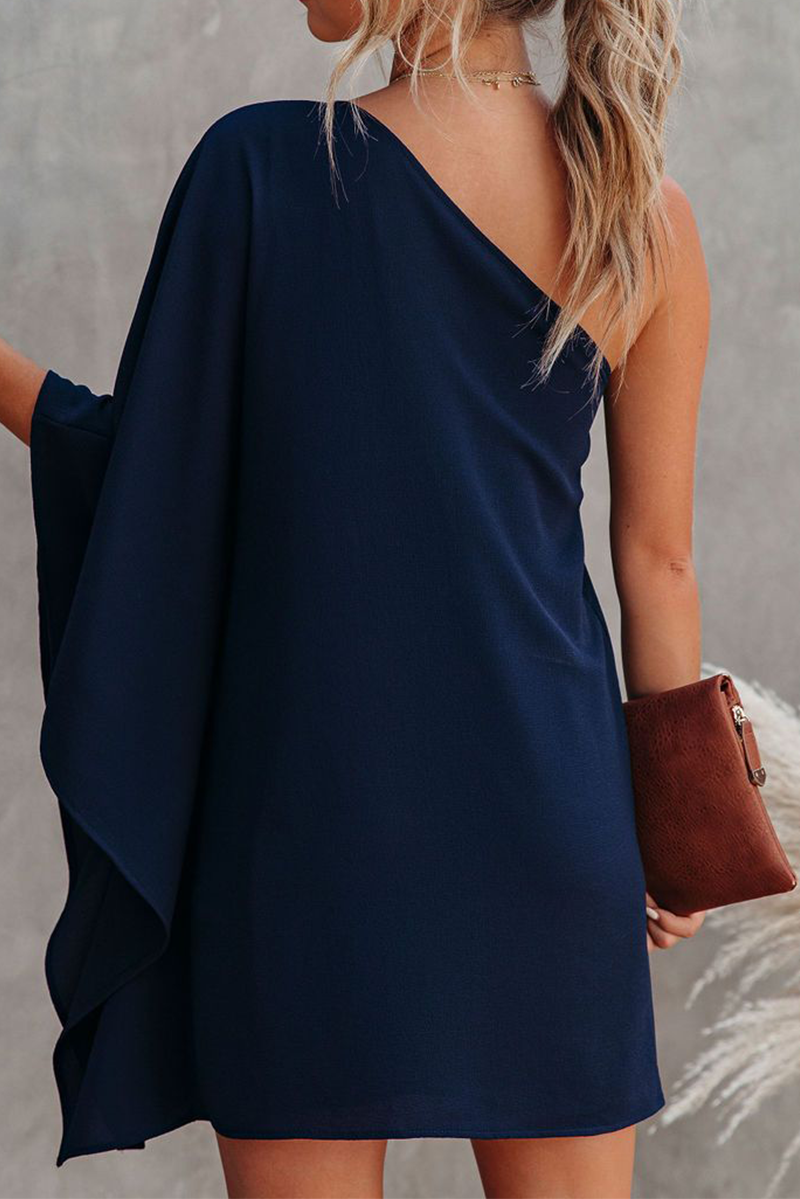 Casual & Stylish Classic Solid One Shoulder Straight Dresses(10 Colors)