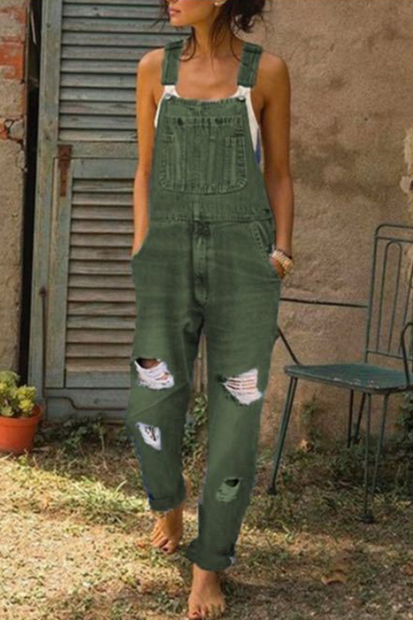 Casual & Stylish Classic Solid Ripped Harlan Jumpsuits(3 Colors)