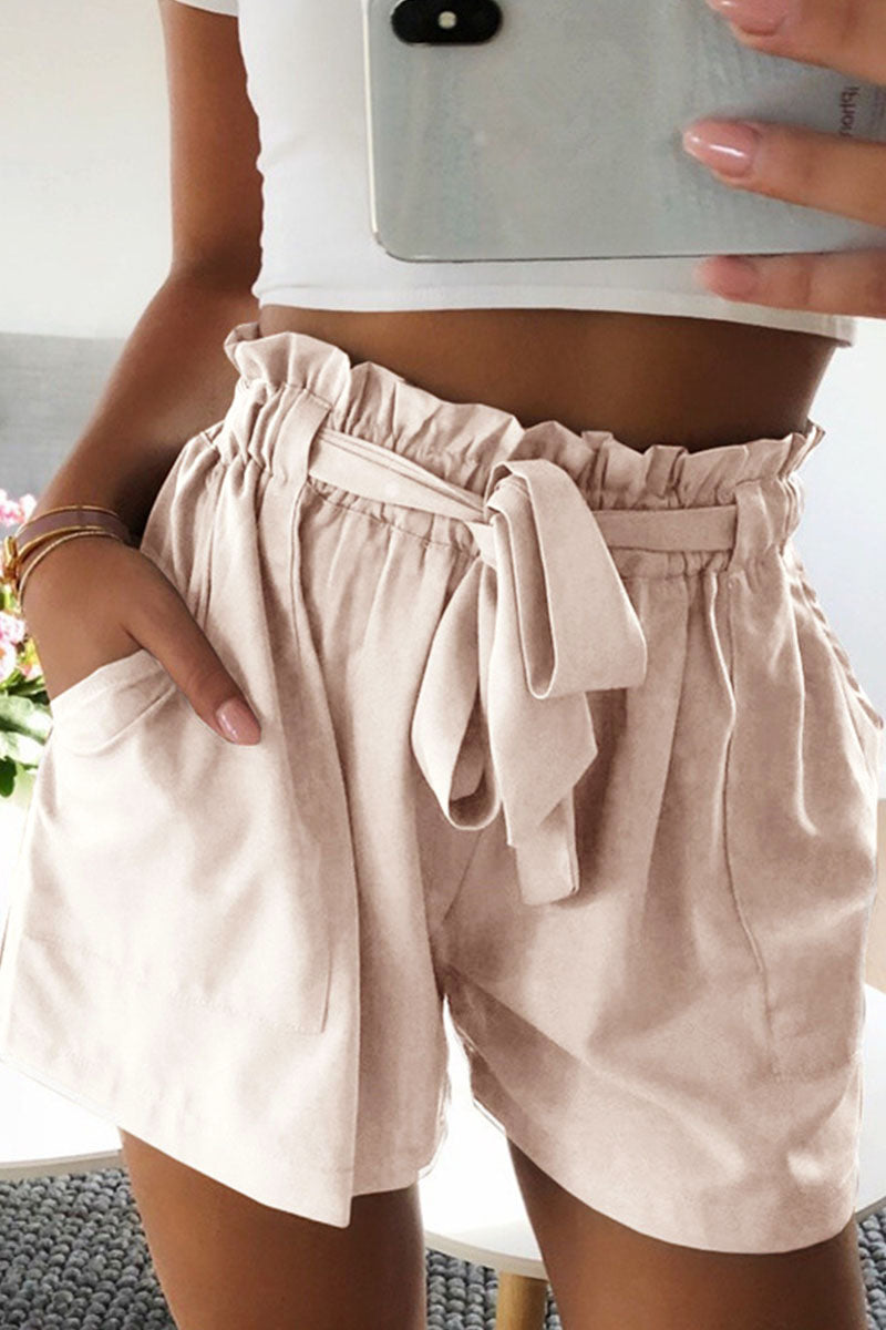 Casual & Stylish Classic Solid With Belt Loose Mid Waist Wide Leg Bottoms(5 Colors)