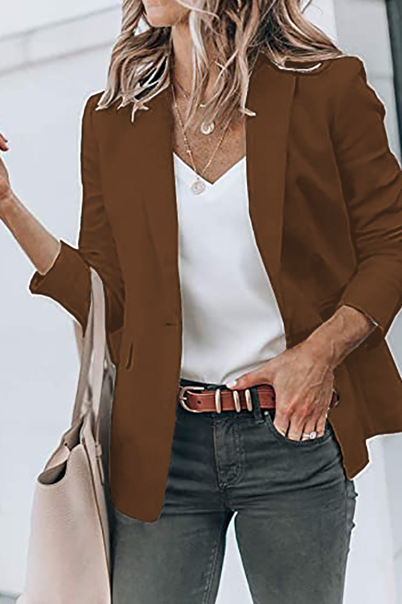 Fashion Classic Solid Turndown Collar Outerwear(11 Colors)