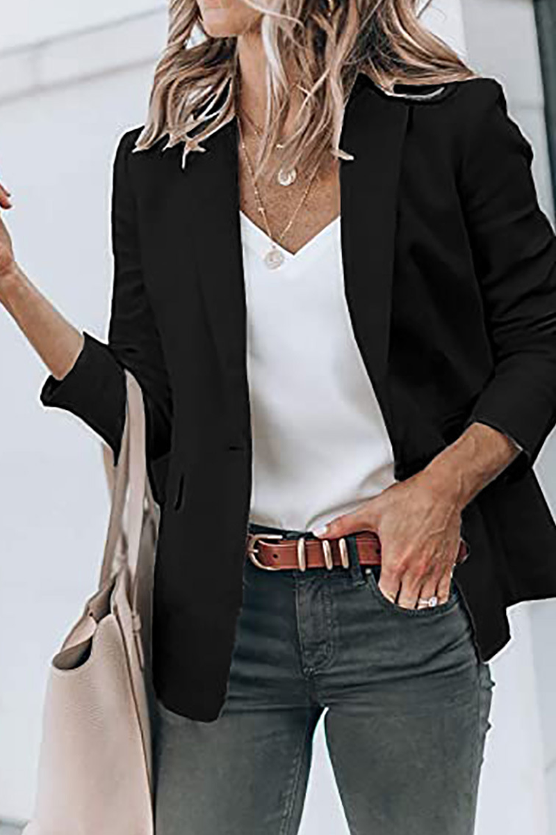 Fashion Classic Solid Turndown Collar Outerwear(11 Colors)