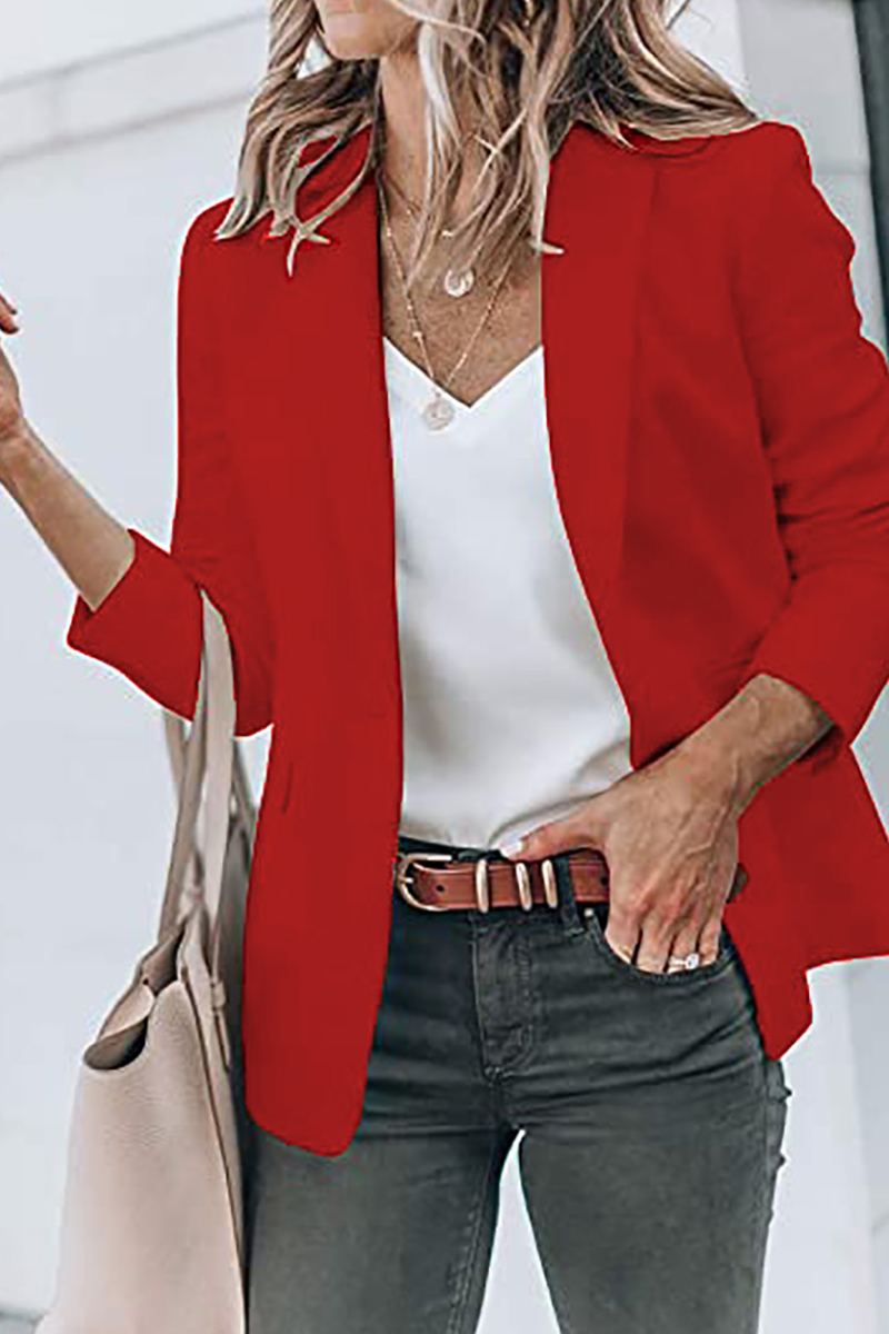 Fashion Classic Solid Turndown Collar Outerwear(11 Colors)