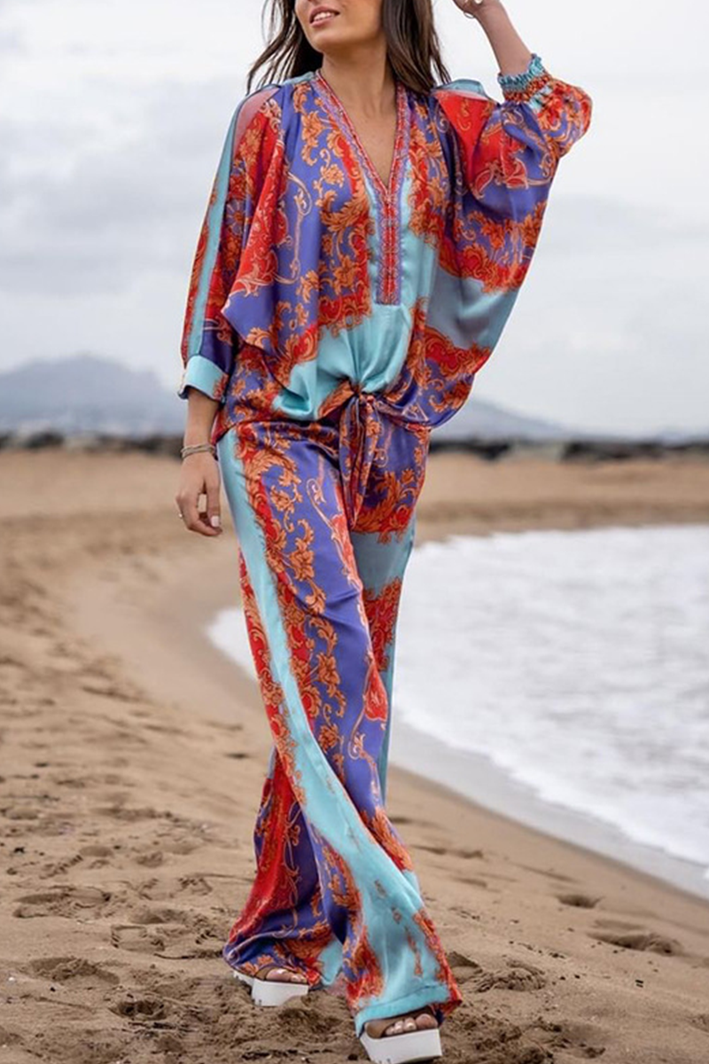 Chique tweedelig ensemble met V-hals en 3/4 mouwen