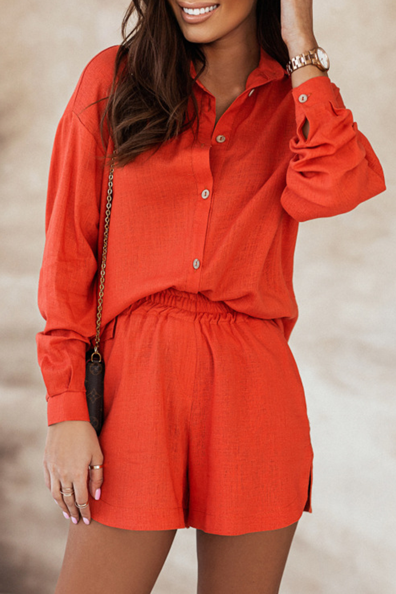 Casual en stijlvolle print Kraag met lange mouwen Twee stukken (7 kleuren)