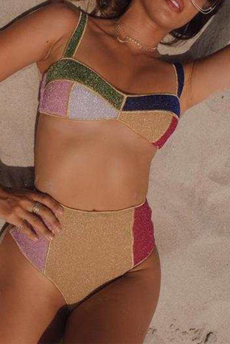 Sultry Patchwork Split Joint Swimsuits for Women