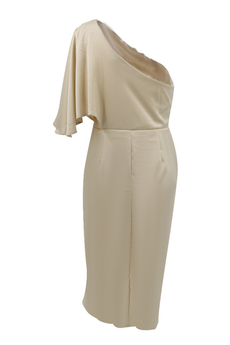 Elegant & Stylish Classic Solid Fold Oblique Collar Evening Dress Dresses(5 Colors)