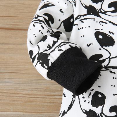 Baby Panda Print Long-sleeve Jumpsuit with Hat Set