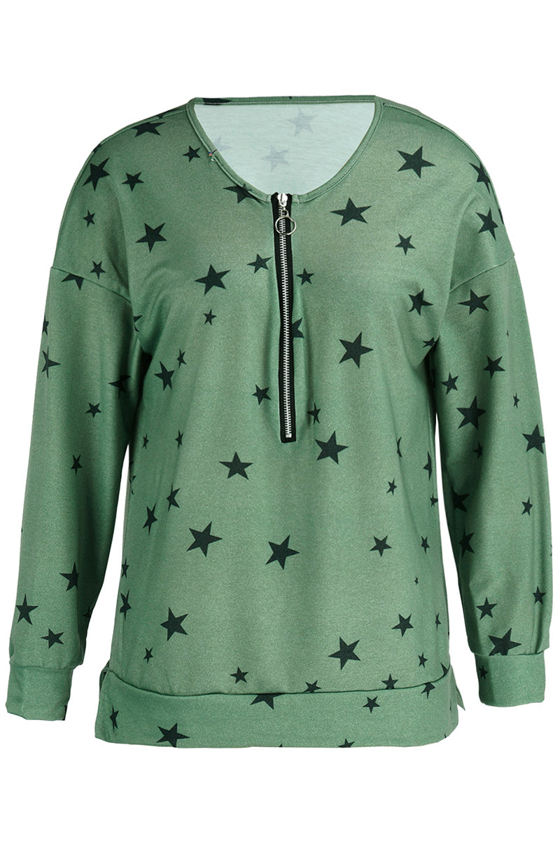 Casual & Stylish The Stars Patchwork Zipper Collar Hoodies(8 Colors)