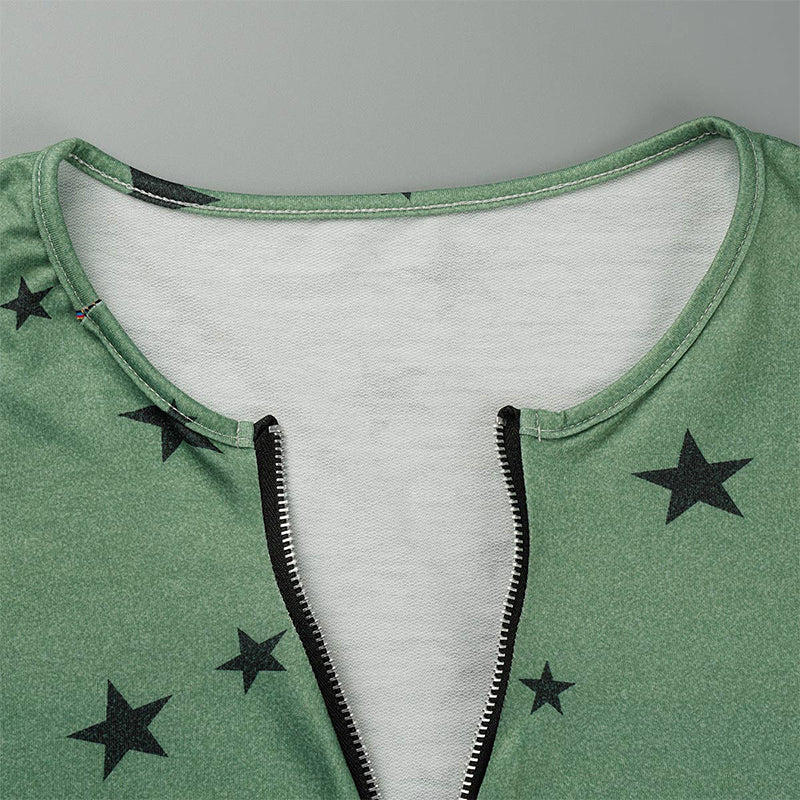 Casual & Stylish The Stars Patchwork Zipper Collar Hoodies(8 Colors)