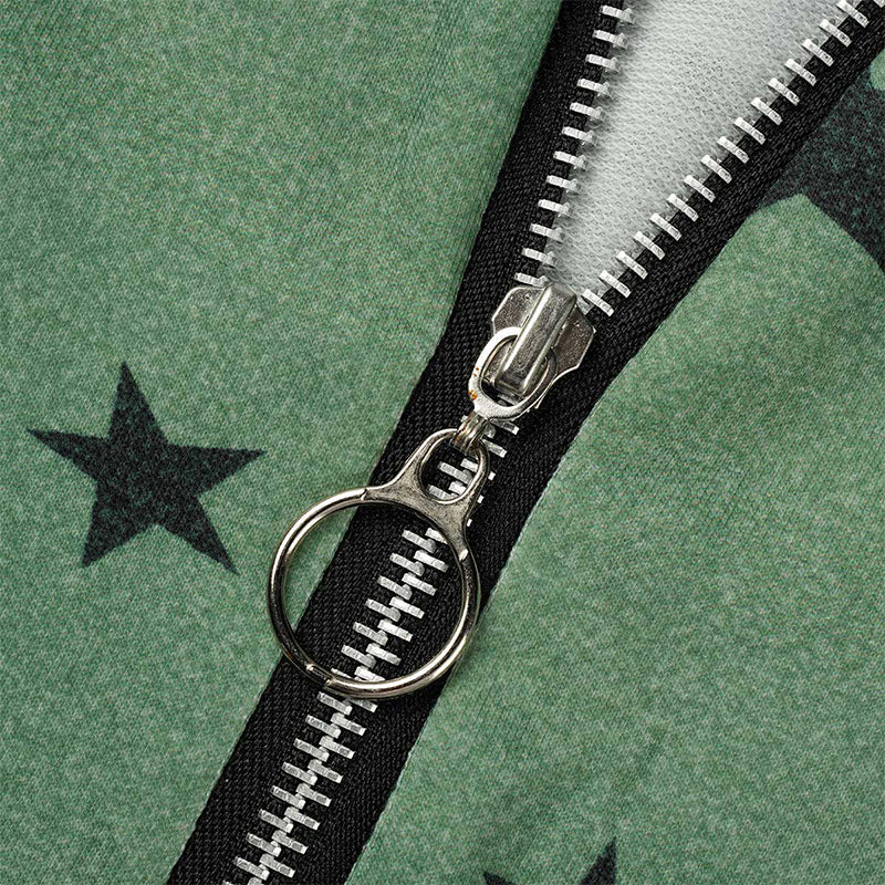 Casual & Stylish The Stars Patchwork Zipper Collar Hoodies(8 Colors)