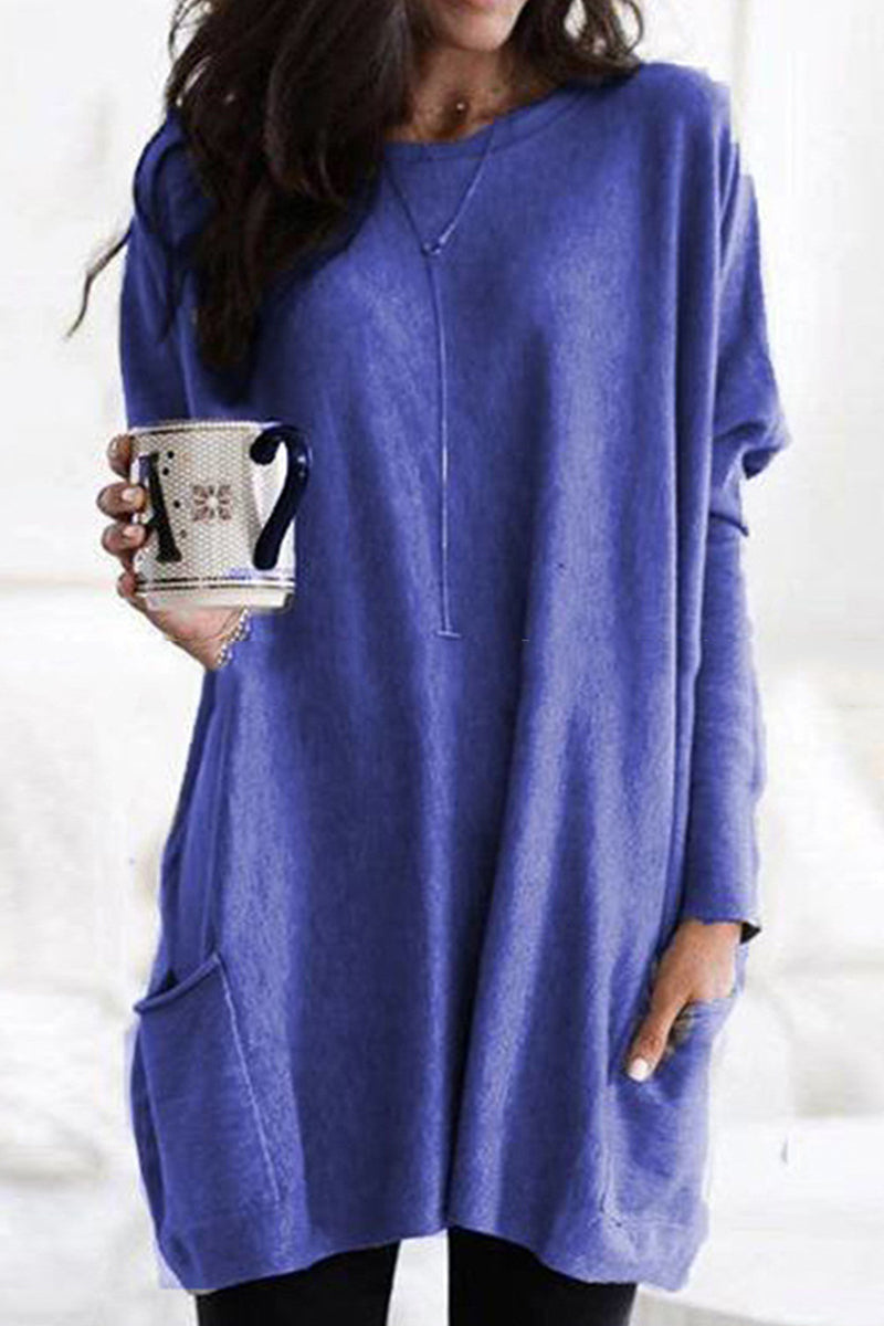 Casual & Stylish Classic Solid Patchwork Pocket V Neck Tops(12 Colors)