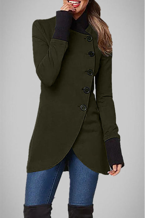 Prendas de abrigo con cuello tipo polo con botones sólidos clásicos universitarios elegantes y con estilo (5 colores)