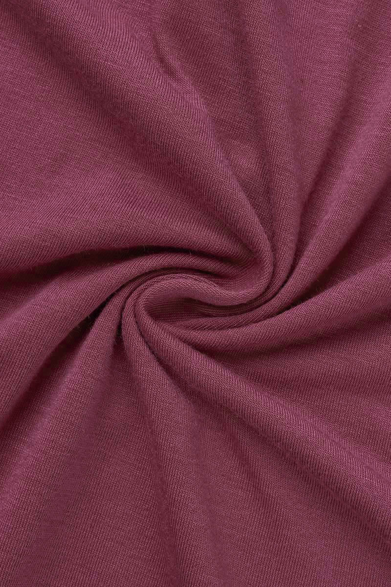 Casual effen patchwork top met zak en O-hals, trendy en veelzijdig