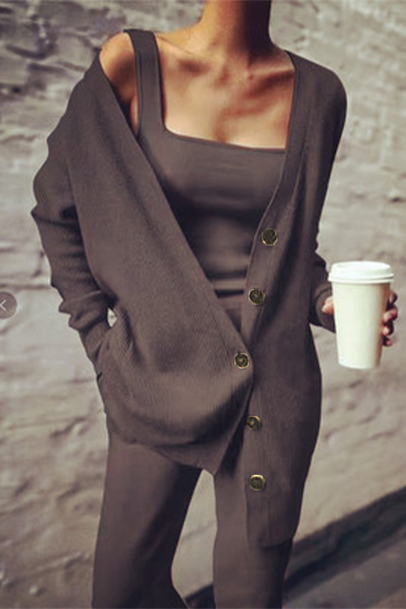 Casual en stijlvol klassiek effen patchwork gesp drie stukken (3 kleuren)