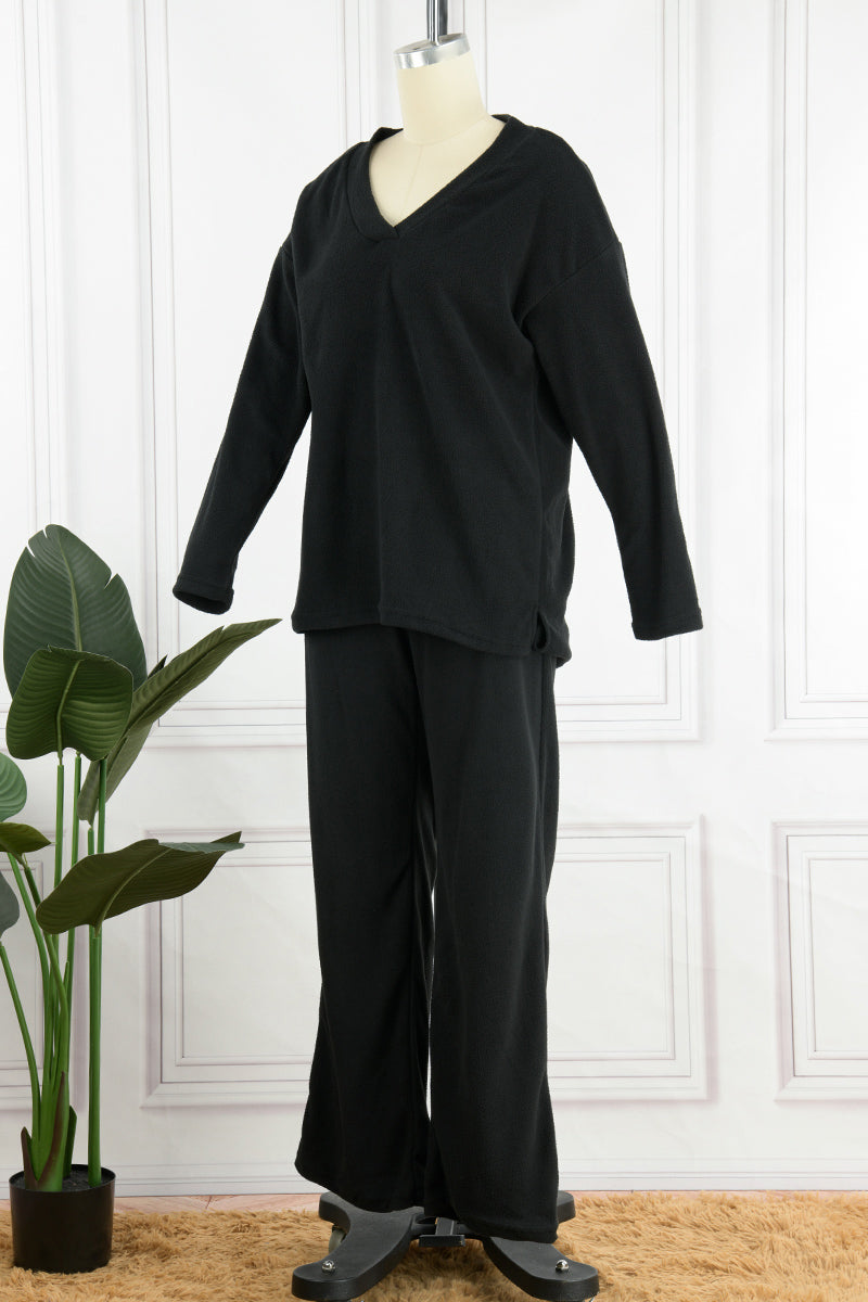 Casual en stijlvol Losvallend Klassiek Effen kleur V-hals Twee stukken (5 kleuren)