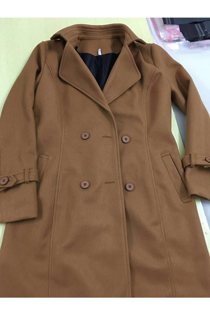 Casual elegante effen patchwork gesp met kraag en kraag - een must-have toevoeging