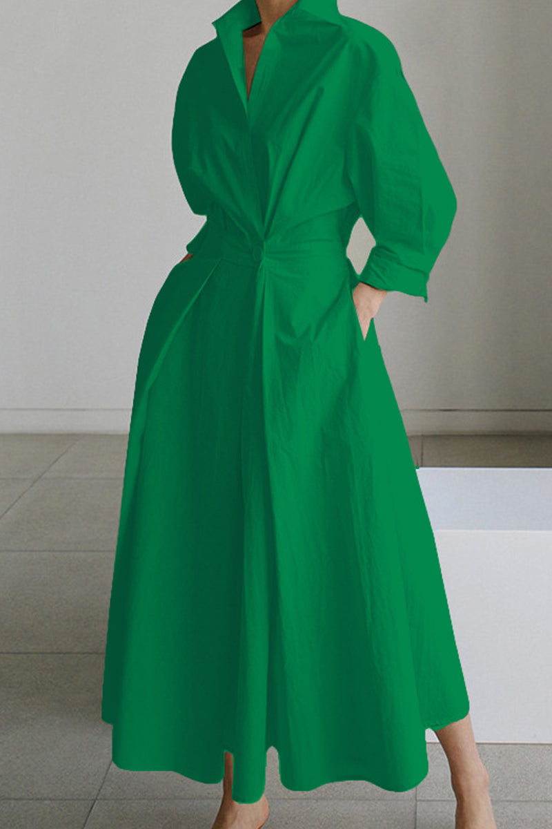 Casual print Effen Lapwerk V-hals Lange jurken Elegant voor speciale gelegenheden