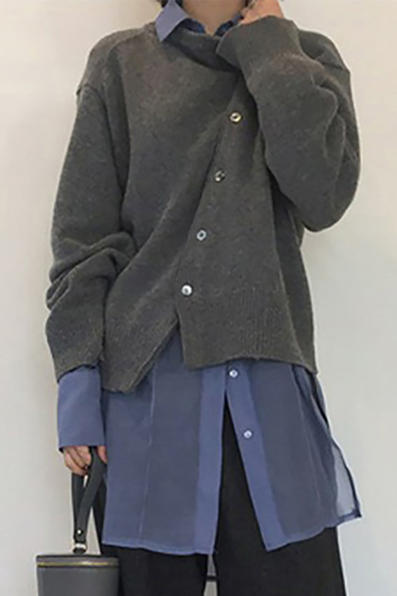 Casual Solid Make Old Buttons O Neck Outerwear - A Must-Have Addition