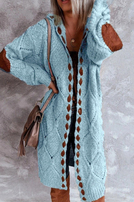 Suéter informal y elegante con cuello y capucha en contraste con retazos callejeros (7 colores)