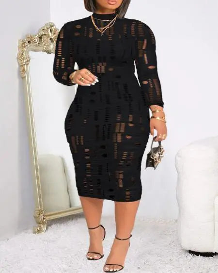 Plus Size 3-Piece Crop Top Shorts & Mesh Dress Set