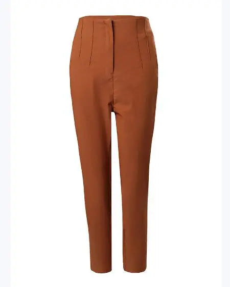 High Waist Work Pants in Cropped Length