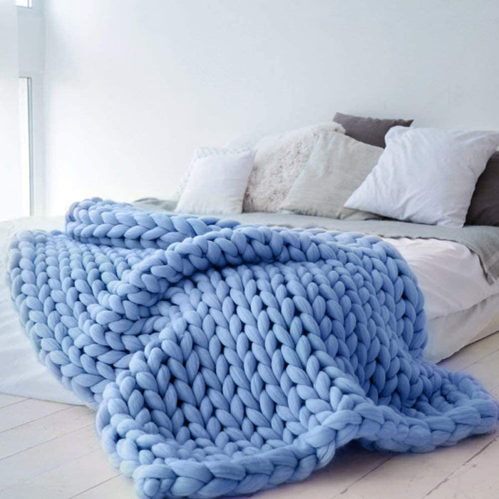 Chunky Knit Blanket – Cozy and Warm Braided Blanket for Couch and Bed