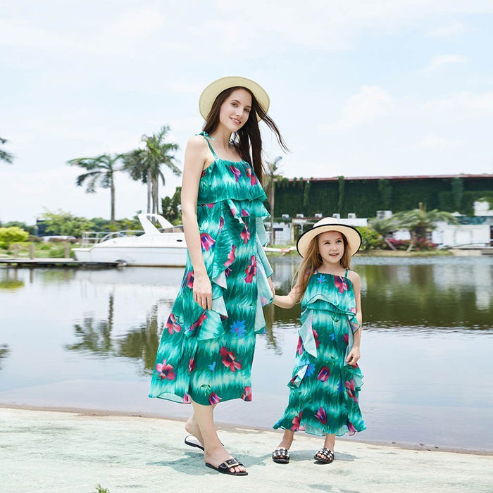 Mommy and Me Floral Print  Tank Dresses