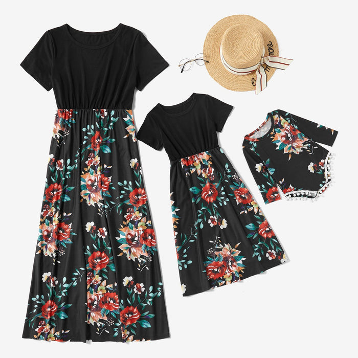 Mommy and Me Floral Print Short sleeve Dresses