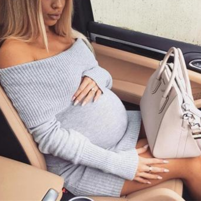 Maternity casual solid color sexy sweater