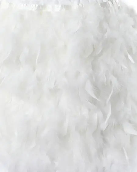 Spaghetti Strap Crop Top & Skirt with Feathers