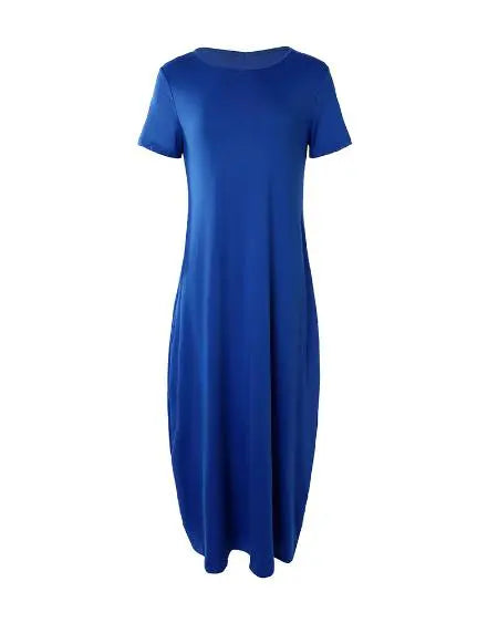 Casual jurk met korte mouwen en zakdetail 