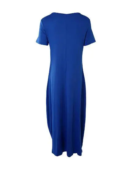 Casual jurk met korte mouwen en zakdetail 