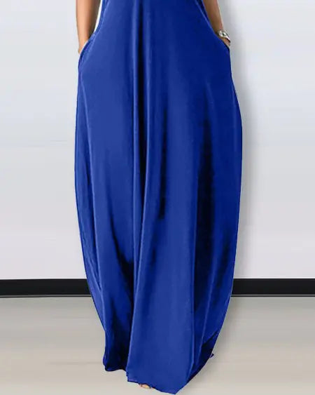 Casual jurk met korte mouwen en zakdetail 