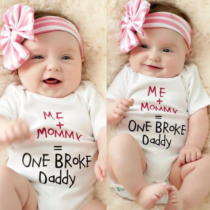 Me + Mom = Broke Daddy Print Romper