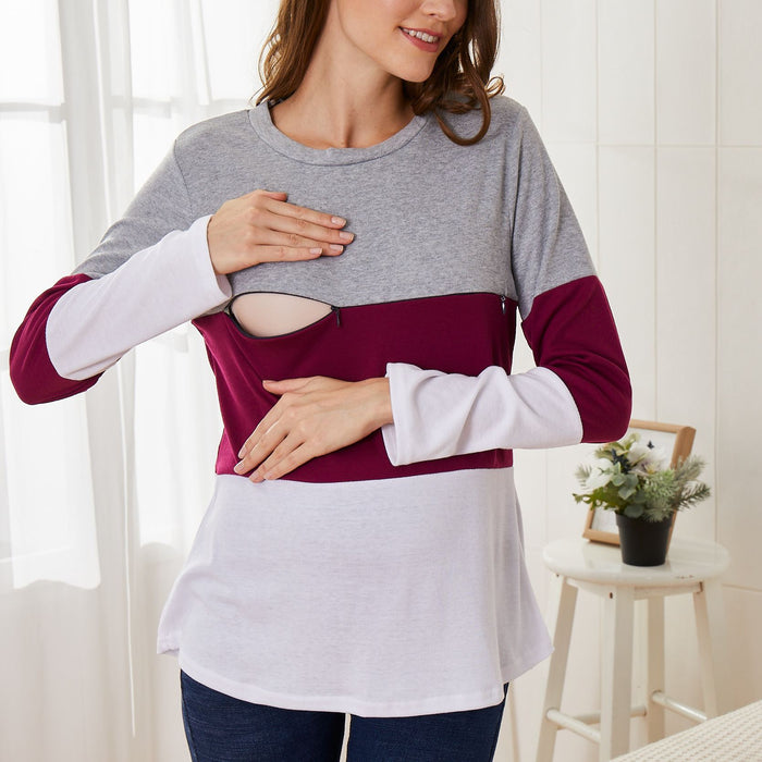 Casual Color Contrast Long-sleeve