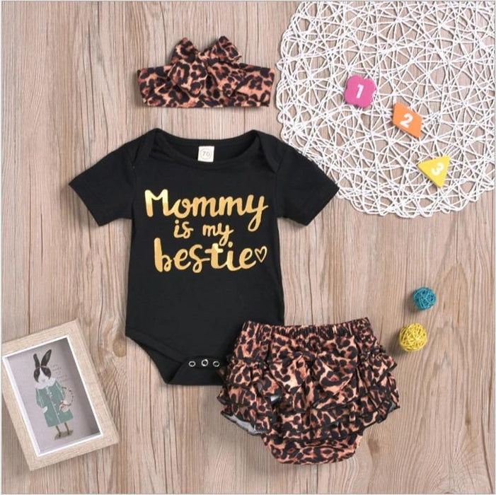 "Mommy is my bestie" Letter Printed Baby Set
