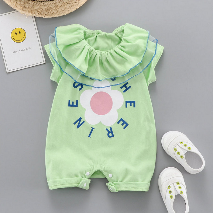 Bloemenpatroon bodysuit voor babymeisje 