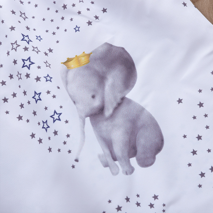 Lovely Crown Elephant Star Print Flounce-sleeve Dress