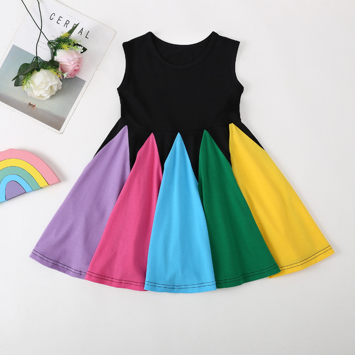 Mouwloze regenboogjurk voor baby's/peuters