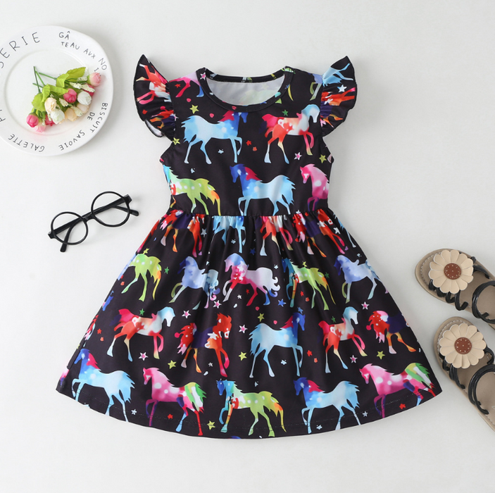 Baby / Toddler Unicorn Flutter-sleeve Dress