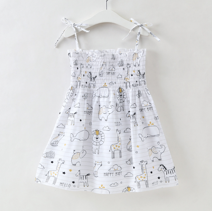 Baby Animal Print Strappy Dresses