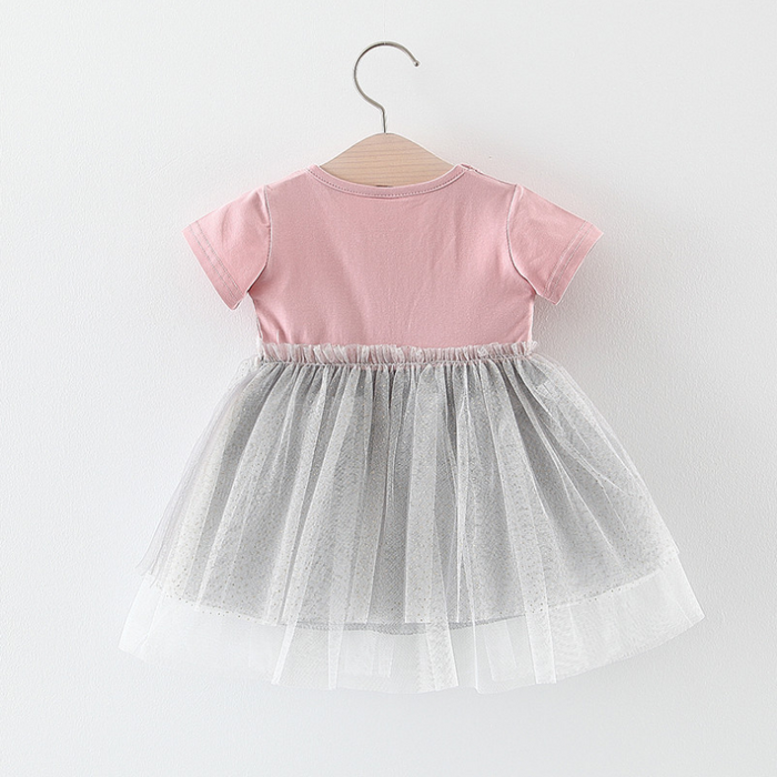 Baby Girls Bow Blinking Mesh Dress