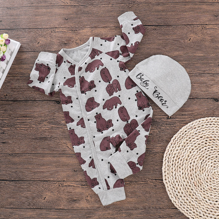 Baby Bear Allover Printed Jumpsuit