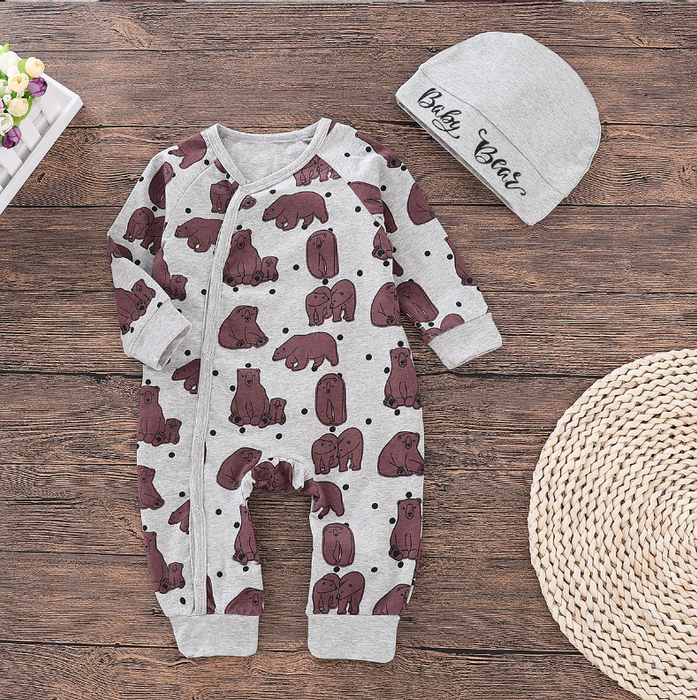 Baby Bear Allover Printed Jumpsuit