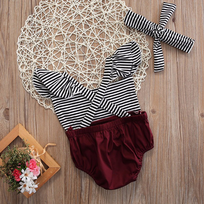 Baby Striped Romper Set