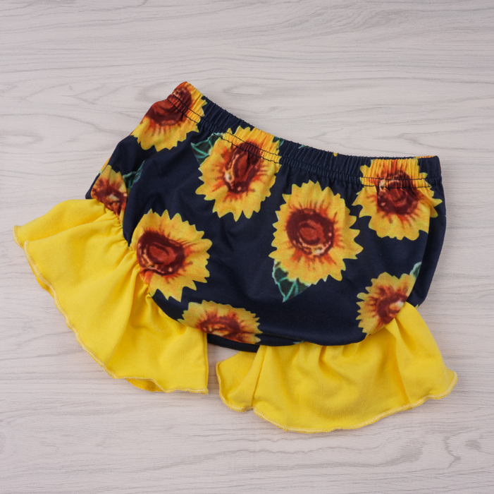 "Live in the sunshine" Sunflower Letter Printed Baby Set