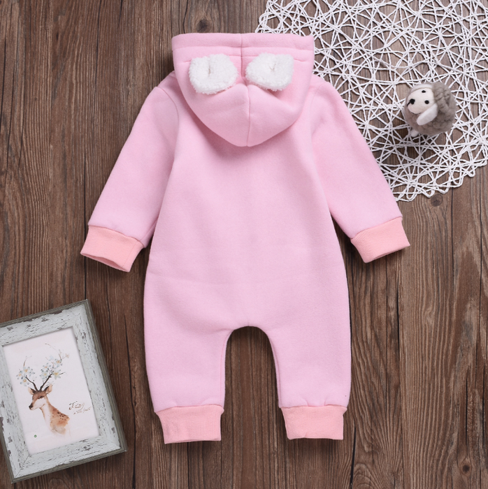 Baby Cute Cloud Print Hooded Jumpsuit