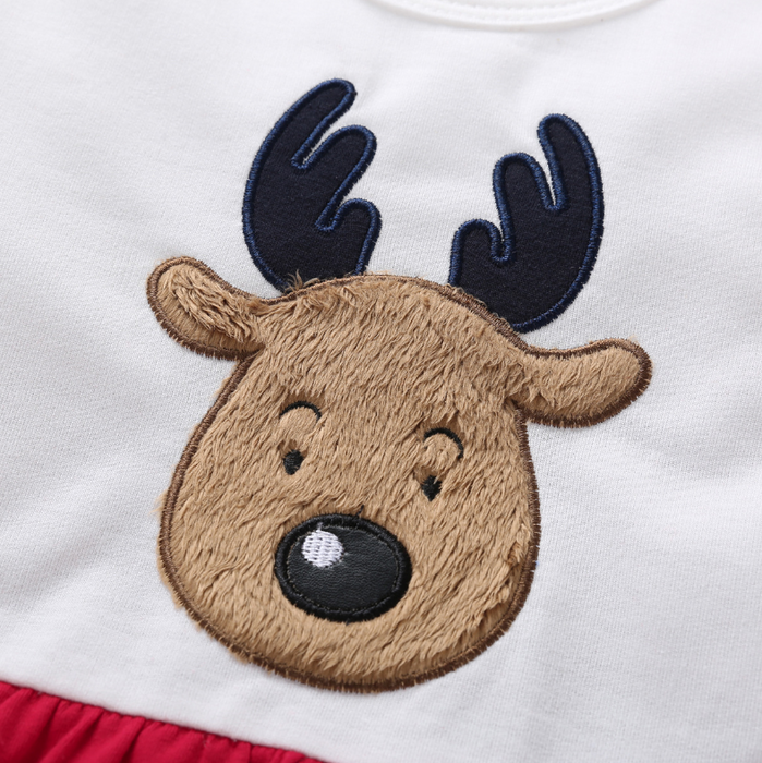 Baby / Toddler Girl Christmas Elk Long-sleeve Dress