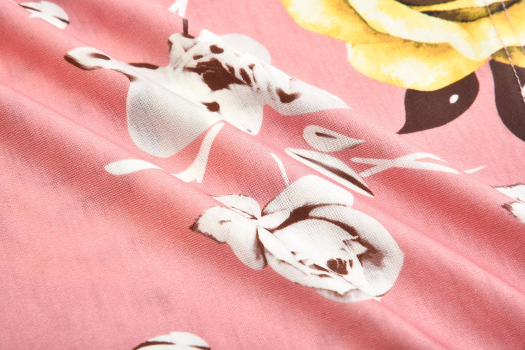 Pretty Floral Print Long-sleeve Nursing Tee